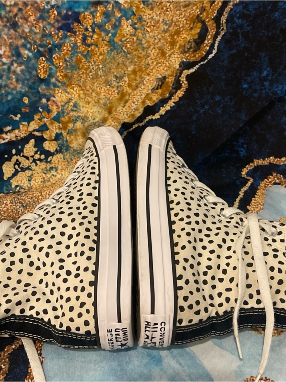 Converse Chuck Taylor All Star High Top Women’s 7 Dalmatian Animal Print Shoes - Picture 7 of 16